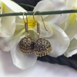 Mehandi Gold Jhumka_Medium Size