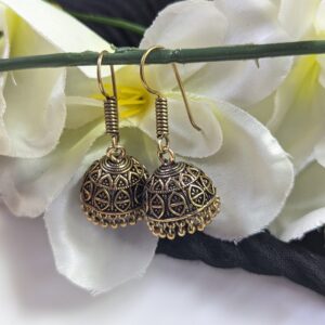 Mehandi Gold Jhumka_Medium Size