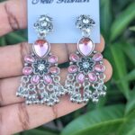 Oxidized Stone Earrings