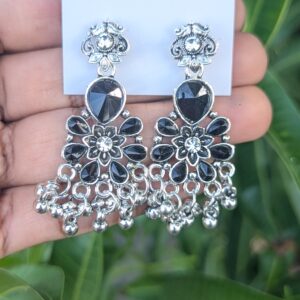 Oxidized Stone Earrings