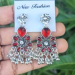 Oxidized Stone Earrings