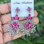 Oxidized Stone Earrings