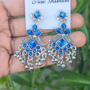 Oxidized Stone Earrings