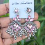 Oxidized Stone Earrings