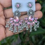 Oxidized Stone Earrings