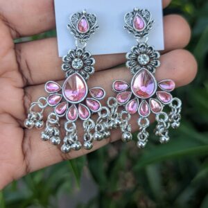 Oxidized Stone Earrings