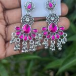 Oxidized Stone Earrings