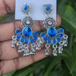 Oxidized Stone Earrings