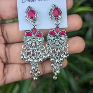 Oxidized Stone Earrings