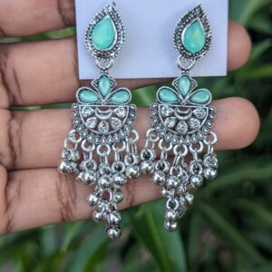 Oxidized Stone Earrings