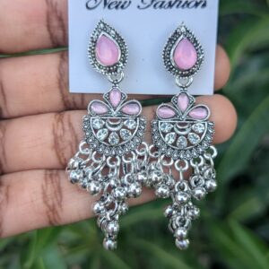 Oxidized Stone Earrings