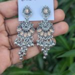 Oxidized Stone Earrings