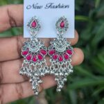 Oxidized Stone Earrings