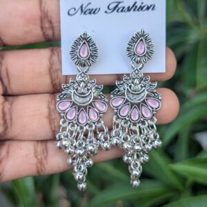 Oxidized Stone Earrings