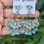 Oxidized Stone Earrings