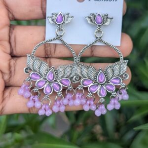 Oxidized Stone Earrings