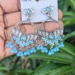 Oxidized Stone Earrings