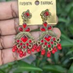 Oxidized Stone Earrings