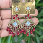 Oxidized Stone Earrings