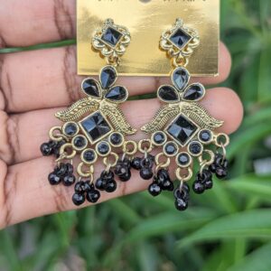 Oxidized Stone Earrings