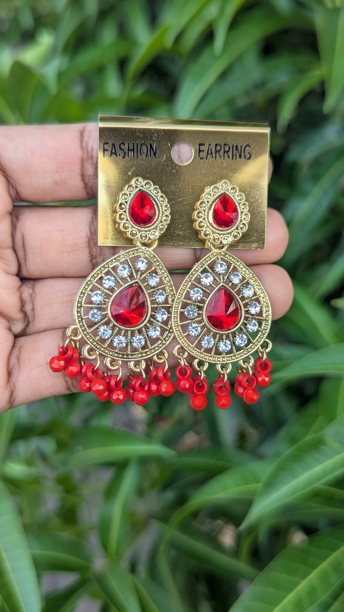 Oxidized Stone Earrings