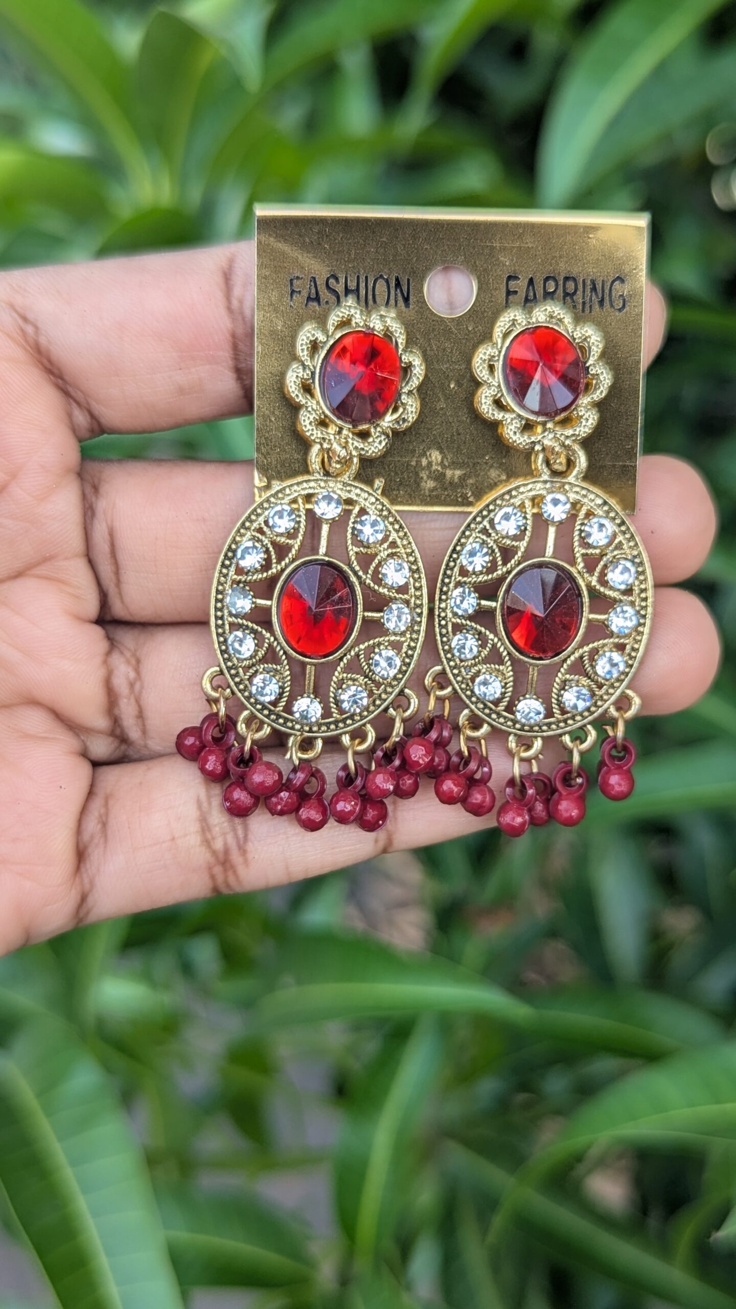 Oxidized Stone Earrings