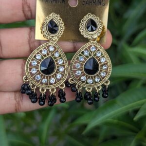 Oxidized Stone Earrings