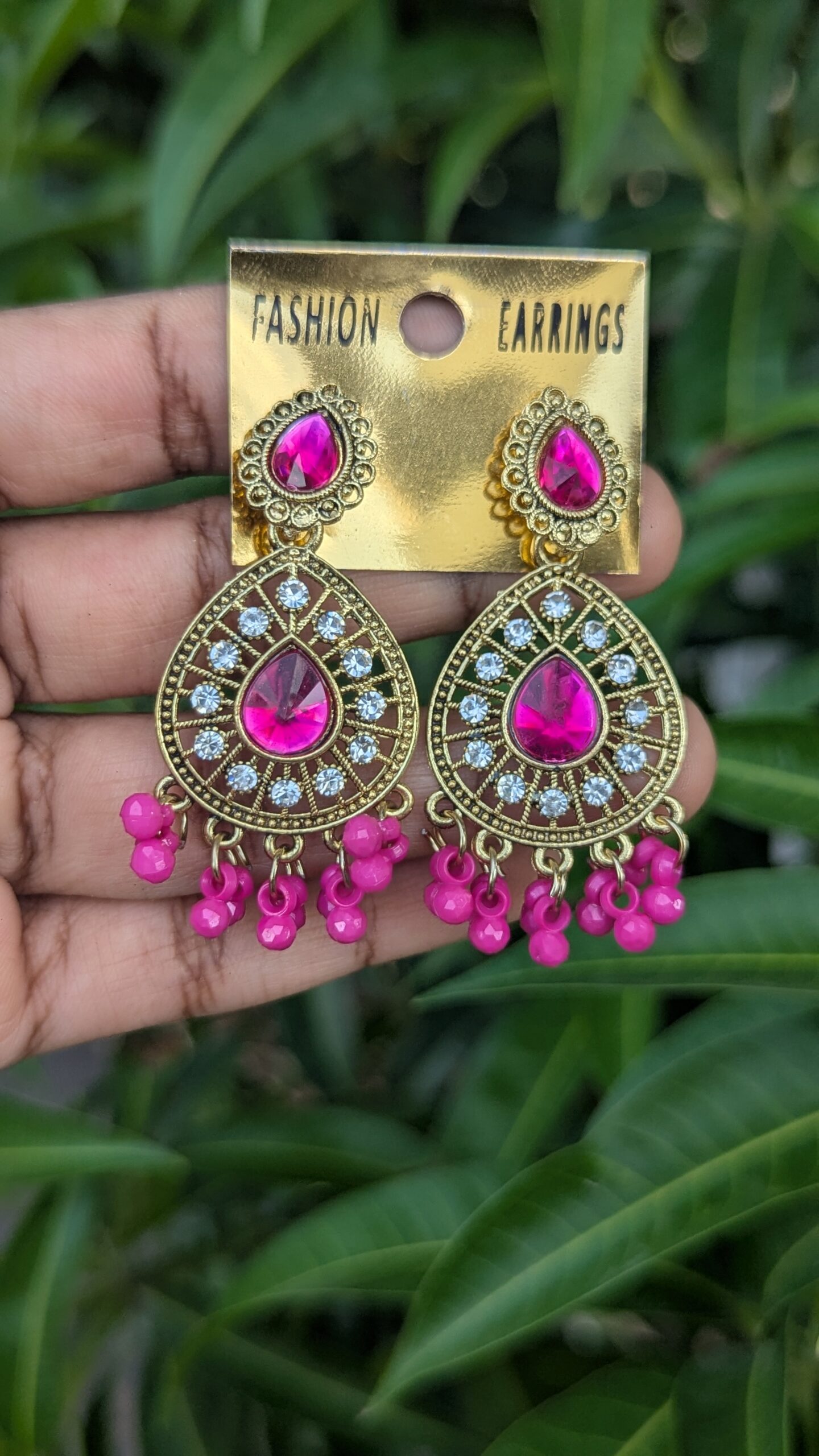 Oxidized Stone Earrings