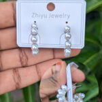 Western Pearl Half- Hoop Earring_Silver