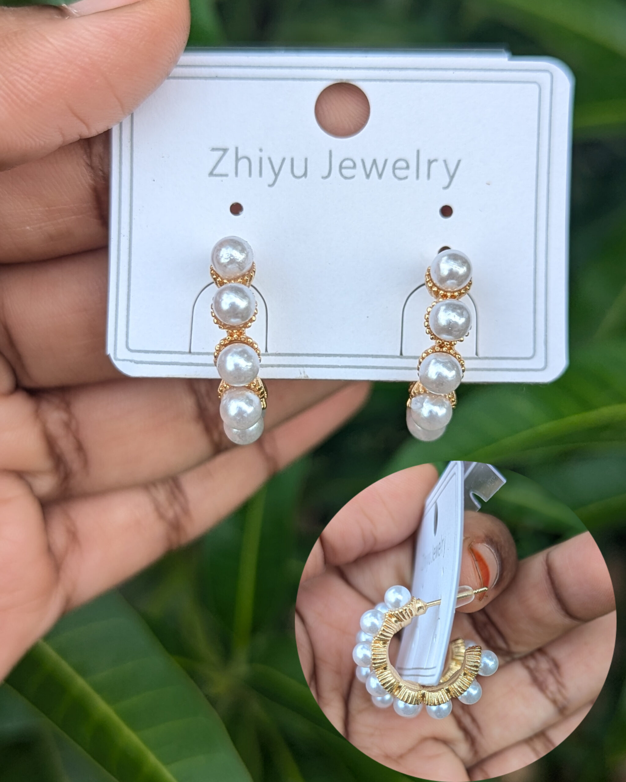 Western Pearl Half- Hoop Earring_Gold