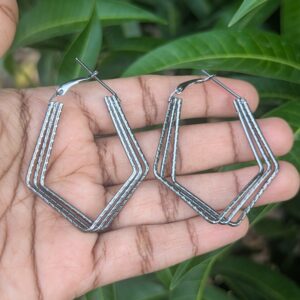 3 layer Hoop Earring _Black Metal