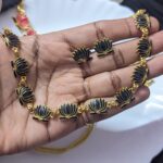 Lotus necklace with studs