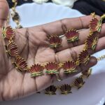 Lotus necklace with studs