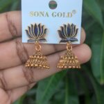 Blue Lotus Jhumka _ Small Size
