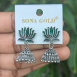 Green Lotus Jhumka _ Small Size