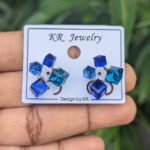 Trendy Crystal Korean Studs_Blue