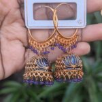 Hoop Lotus Jhumka_Blue