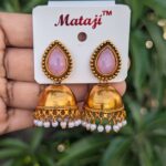 Festive Stone Jhumka_Lite Pink