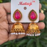 Festive Stone Jhumka_Pink