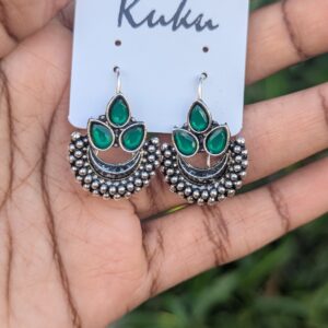 Oxisdised Earring_Green