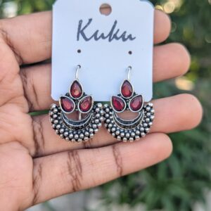 Oxisdised Earring_Maroon