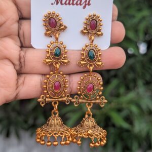 Temple long weightless jhumka
