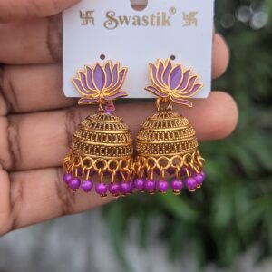 Lotus Jhumka_Lavender