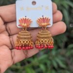 Lotus Jhumka_Red