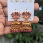 Lotus Jhumka_Maroon
