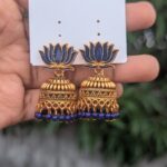 Lotus Jhumka_Blue
