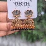 Lotus Jhumka_Black
