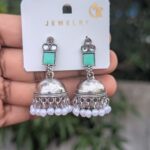 Silver Jhumka_Green