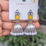Silver Jhumka_Yellow