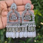 Oxisdised Long Festive Earring